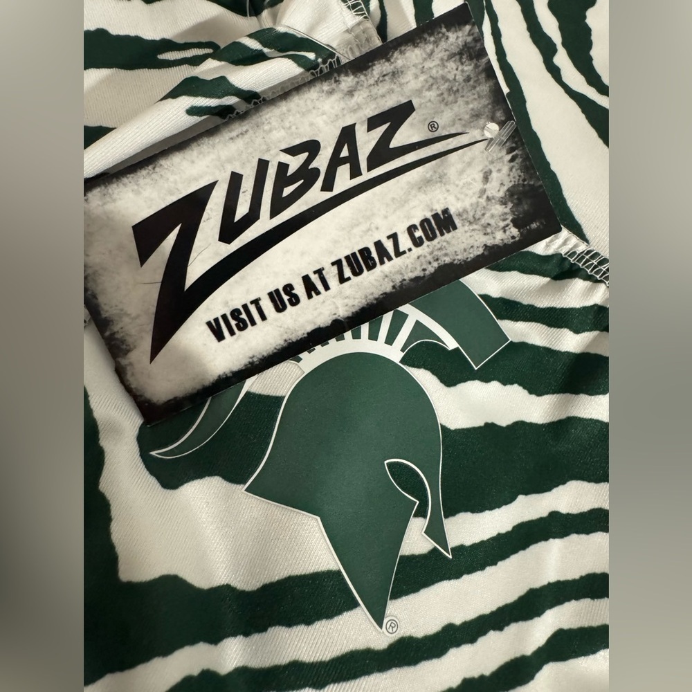 ZUBAZ MSU College WOMEN'S Green White ZEBRA PRINT LEGGING Size XS New